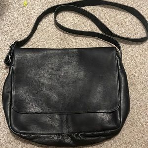 Leather over the shoulder bag. Leather purse. Black leather purse. Shoulder bag
